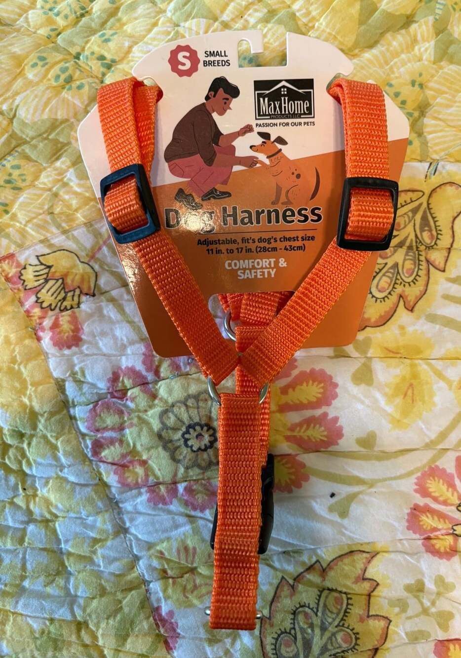 NWT MaxHome Dog Harness, Small, Orange